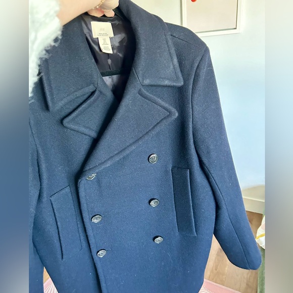 H&M Premium Selection oversize Navy Coat - Picture 9 of 9